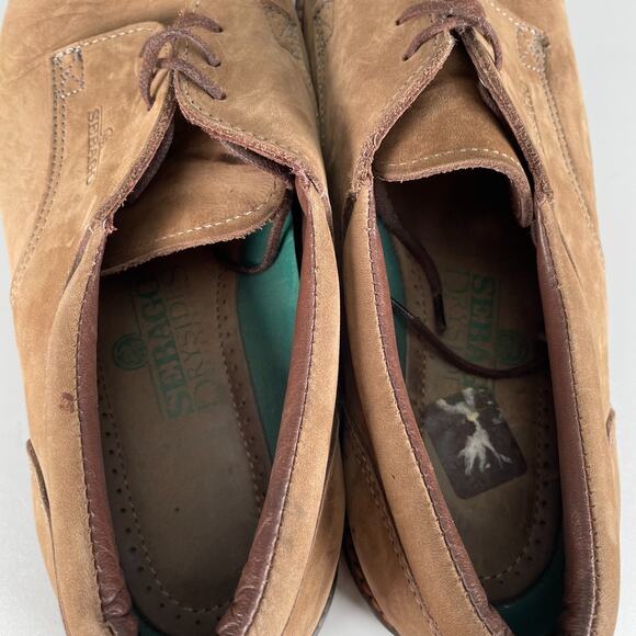 Sebago Drysides Men\'s 12 M Brown Nubuck Oxford Plain Toe Lace Up Dress Shoes EUC